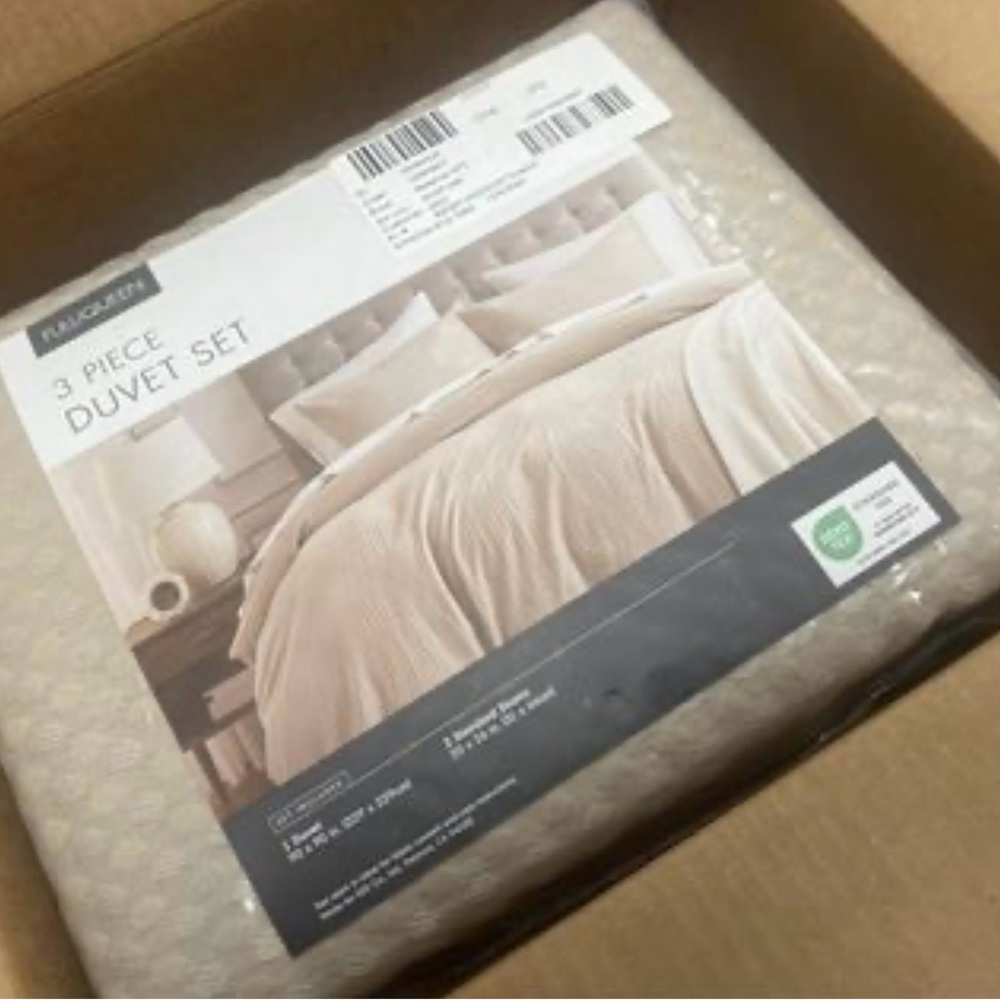 Chelsea Square Hanna Modern Boho Waffle Weave Textured Duvet Cover Set Queen - Picture 2 of 4